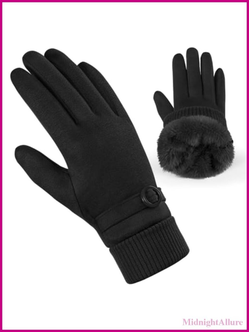 Women's Suede Gloves Fleece Lined Touchscreen Winter Warm Cold Weather